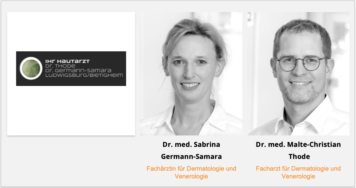 Arztkartei Dr. Malte-Christian Thode und Dr. Sabrina Germann-Samara IHR HAUTARZT Ludwigsburg Copyright for DocTattooentfernung-min