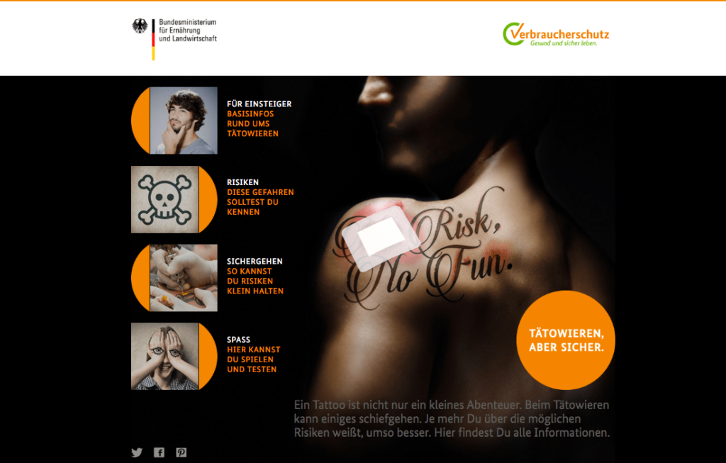 BMEL (neu BMUV) Website Safer Tattoo Screenshot