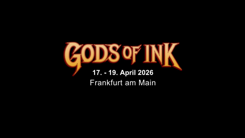 Gods of Ink 17-19 April 2026 in Frankfurt am Main Logo Copyright for DocTattooentfernung zur Unterstützung