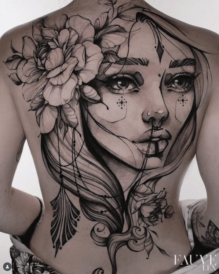 Strong Woman 062024 Backpiece Tattoo Copyright Fauve Lex for DocTattooentfernung