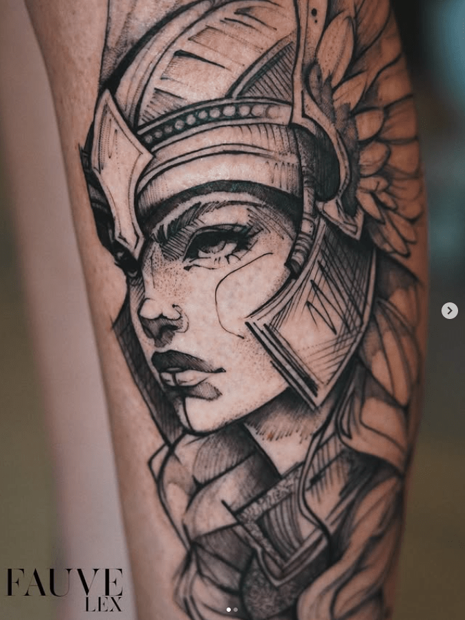 Valkyrie 072025 Lower Leg Tattoo Copyright Fauve Lex for DocTattooentfernung 2025