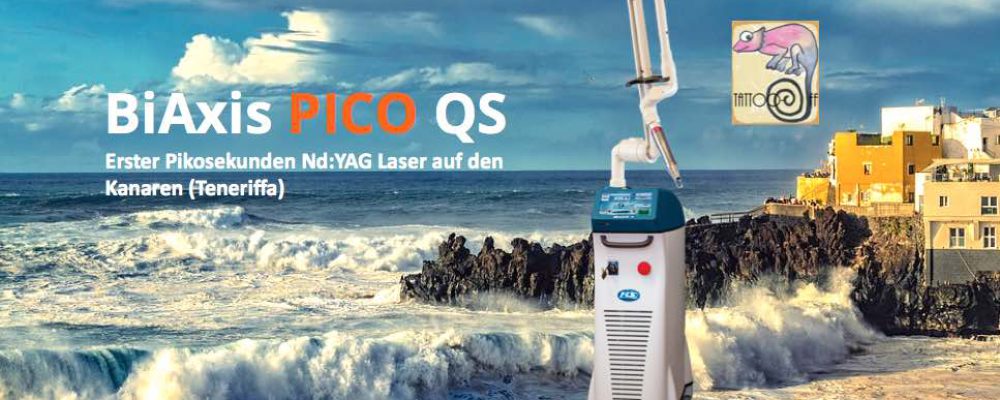 Erster Pikosekundenlaser BiAxis PICO QS aus Deutschland ist bei Tattoo-off auf Teneriffa gelandet
